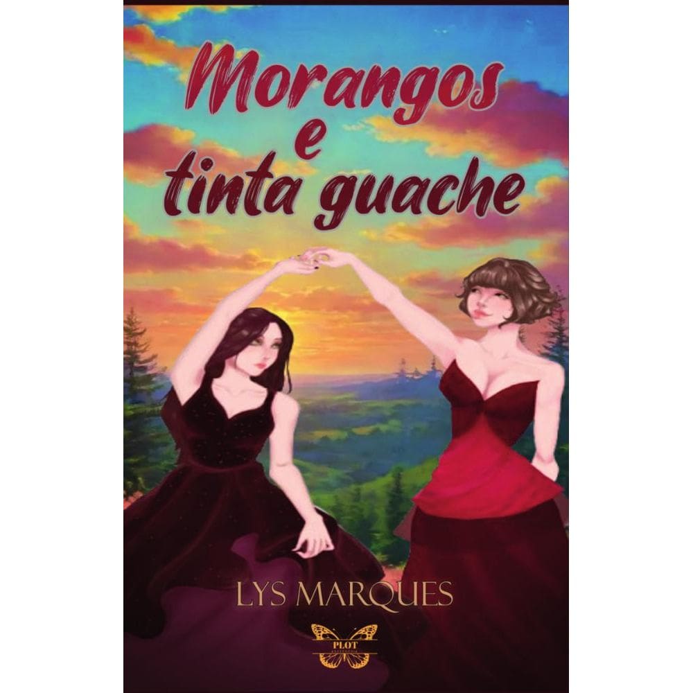 Morangos e tinta guache