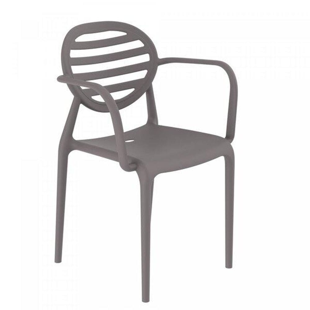 Cadeira Com Braço Stripe Im In Home Polipropileno Mushroom