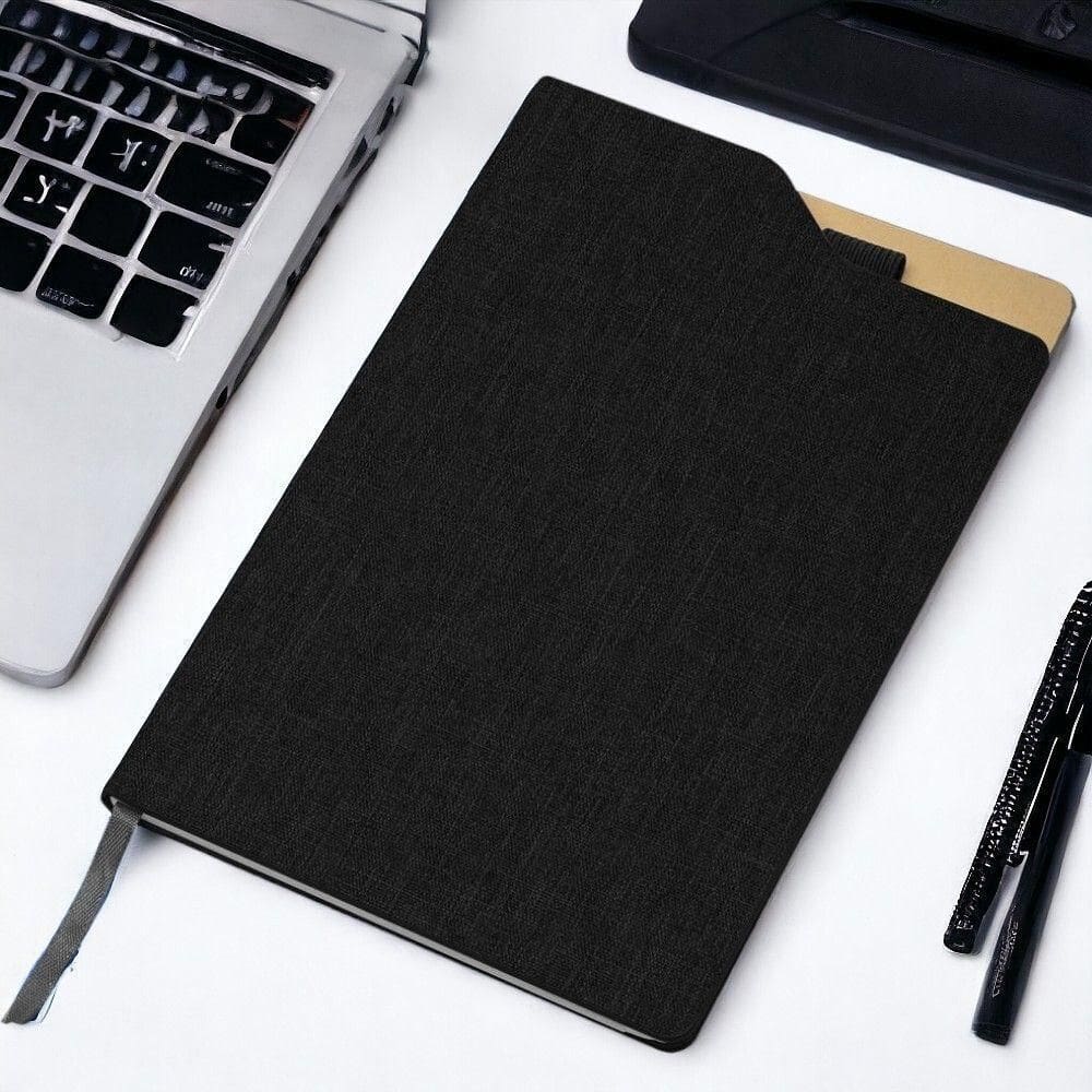 Caderno Com Capa Dura E Folhas Pautadas Preto