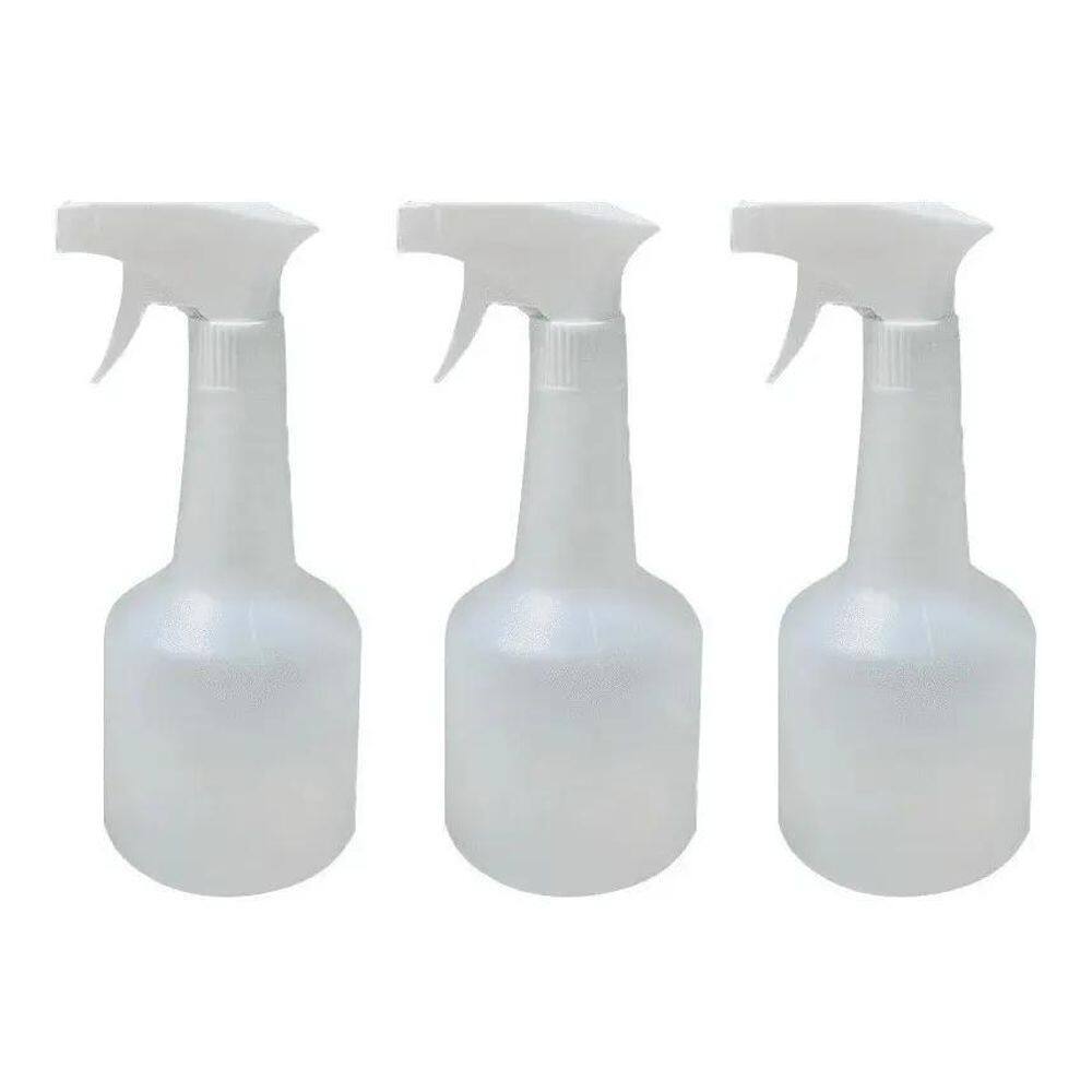 2X Frasco Borrifador 500Ml Gatilho Pulverizador Branco-25Uni