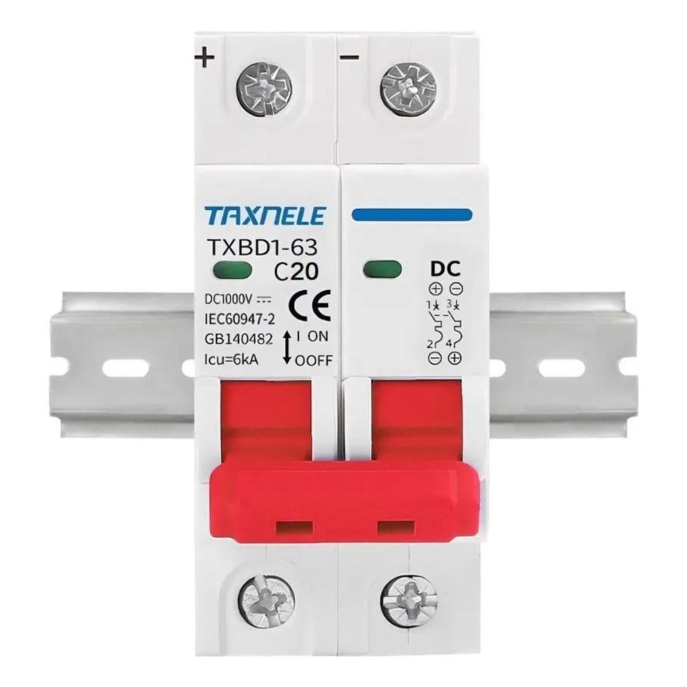 Disjuntor Bipolar Dc Cc 20A 1000V Corrente Contínua S /Solar