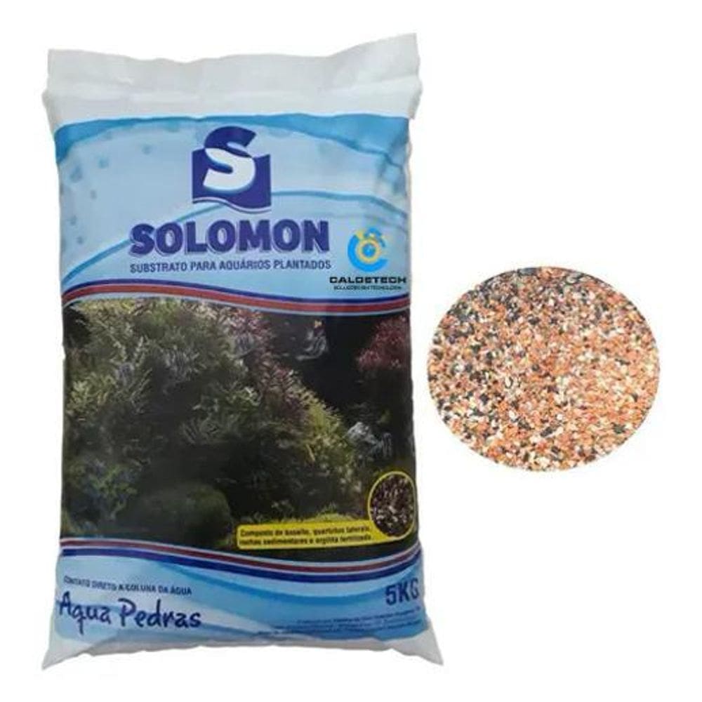 Substrato Fertil Cascalho Solomon 5Kg Para Aquario Plantado
