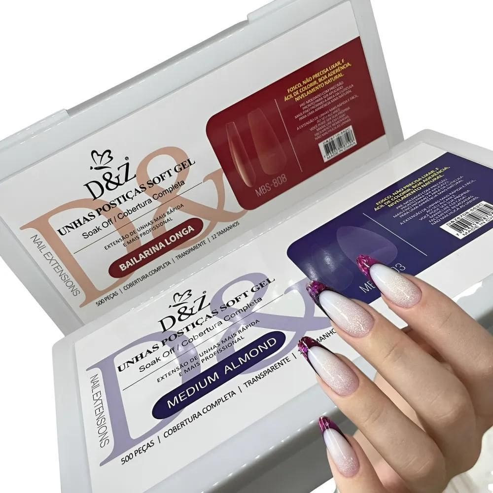 Unha Soft Gel Postiças Ultra Natural Almond Ou Bailarina