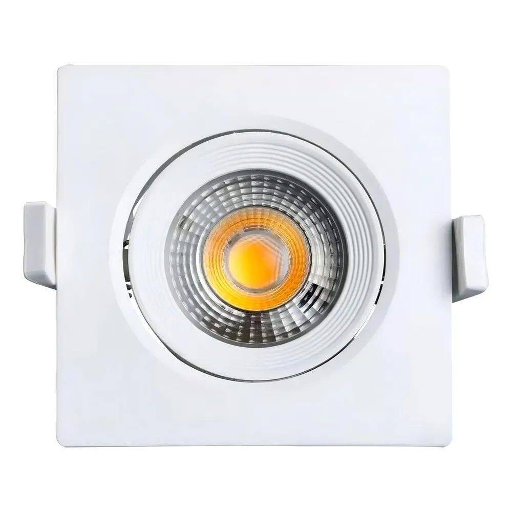 2X Spot Led 7W 3000K Branco Quente Quadrado Direcionavel Gal