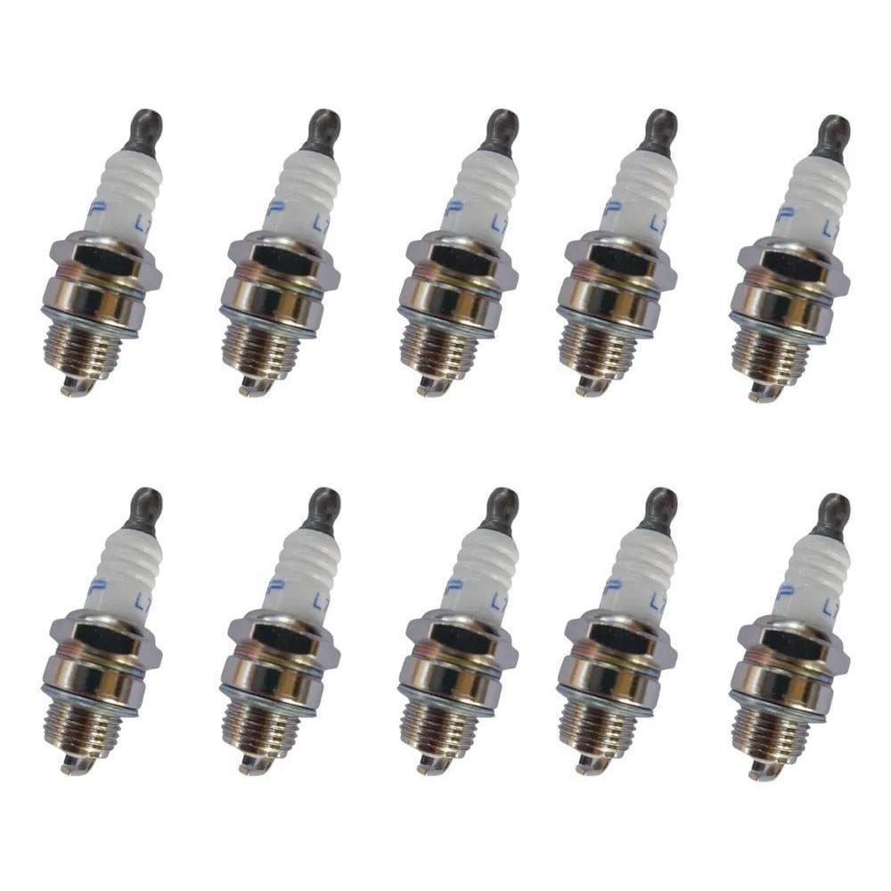 2X 10 Velas De Ignição L7T Curta Para Motosserras E Roçadeir