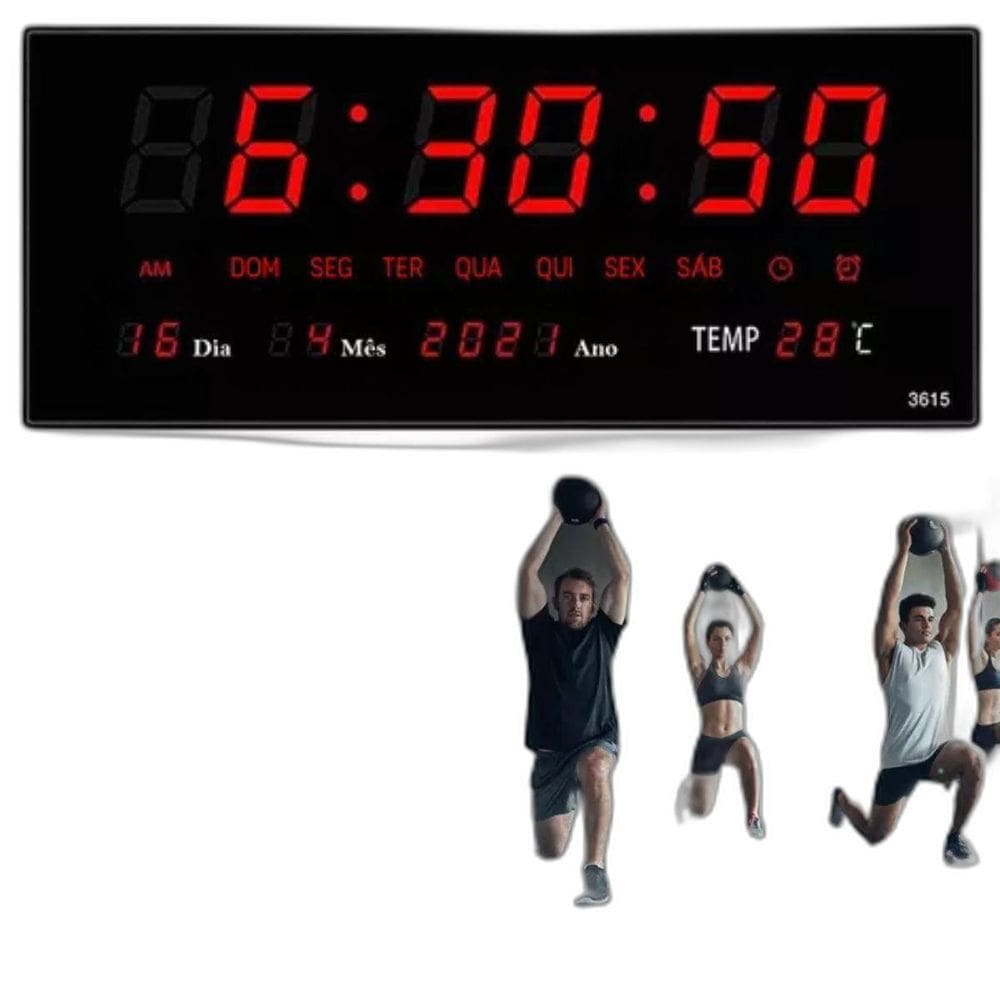 Relógio Digital Led Grande Estrutura Paredes