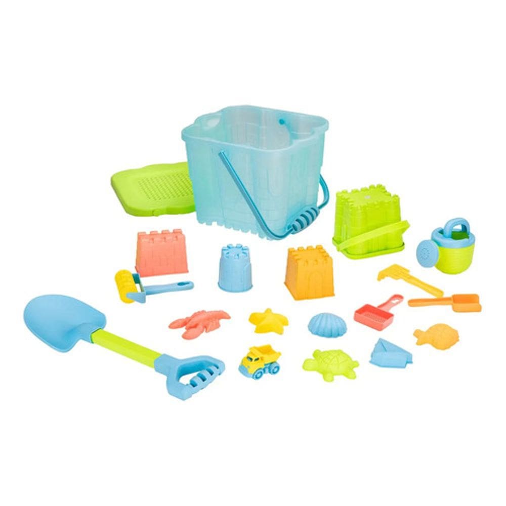 Kit Balde De Praia Brinquedo Infantil 19 Pecas Plastico