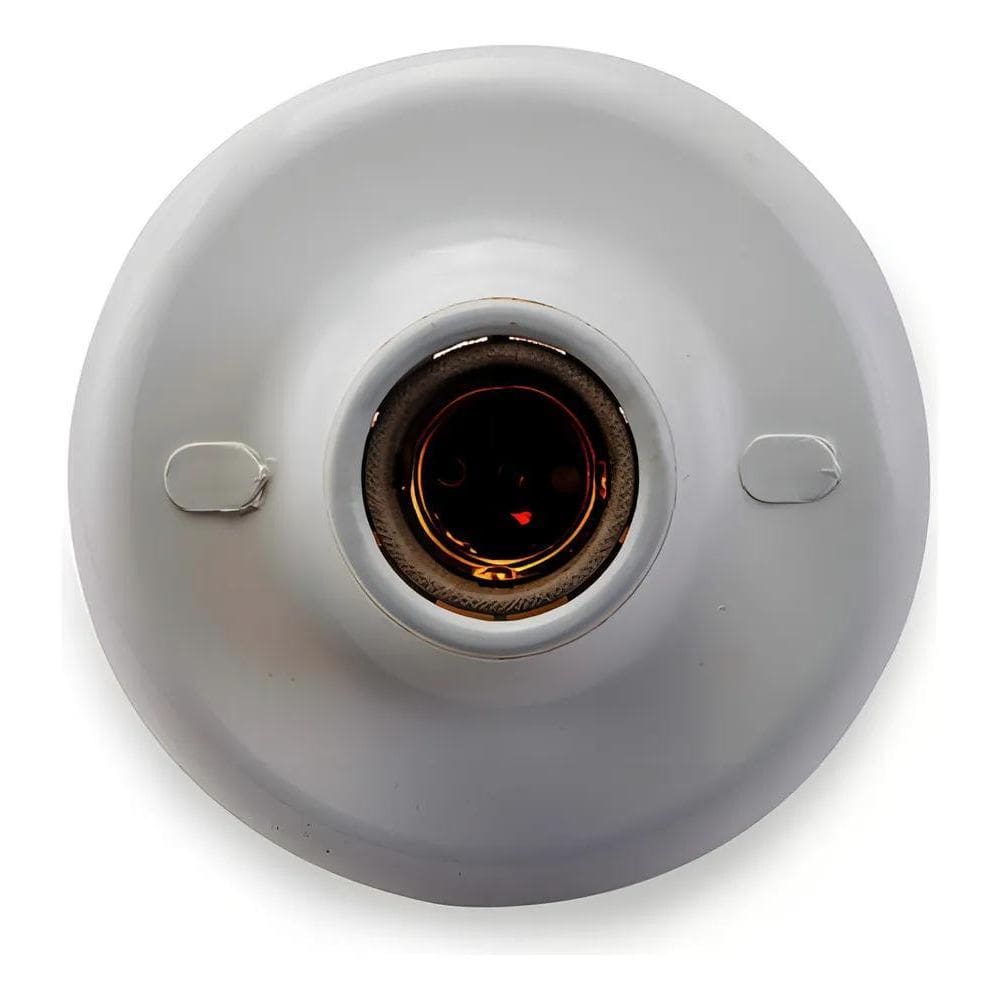 2X Plafon Bocal Soquete Porcelana Lâmpada E27 Branco