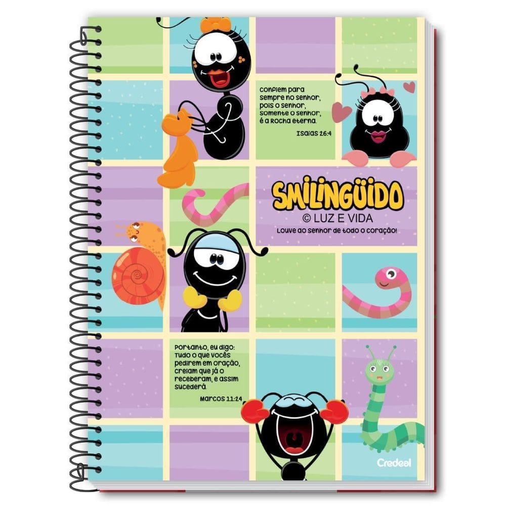 Caderno Smilingido Espiral Capa Dura 1 Matéria 80F Escolar