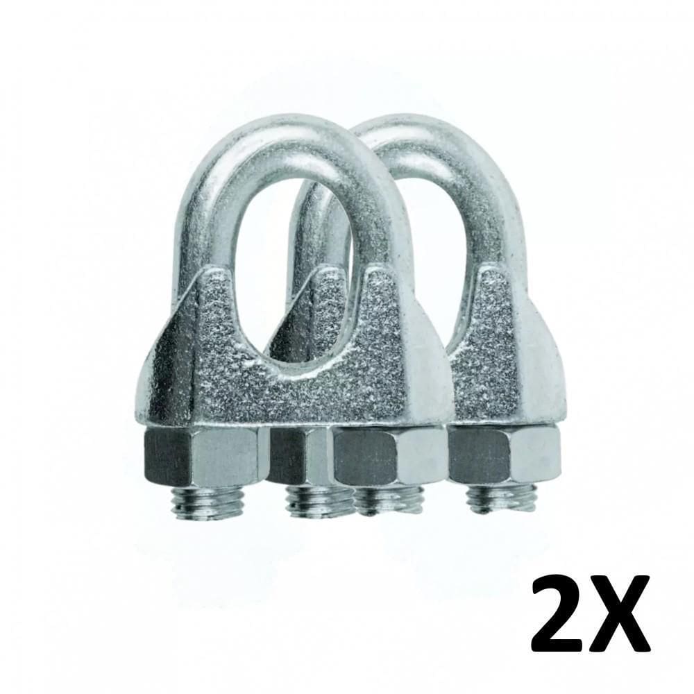 Kit 2 Clips Grampado Para Cabo De Aço 3Mm 1/8``