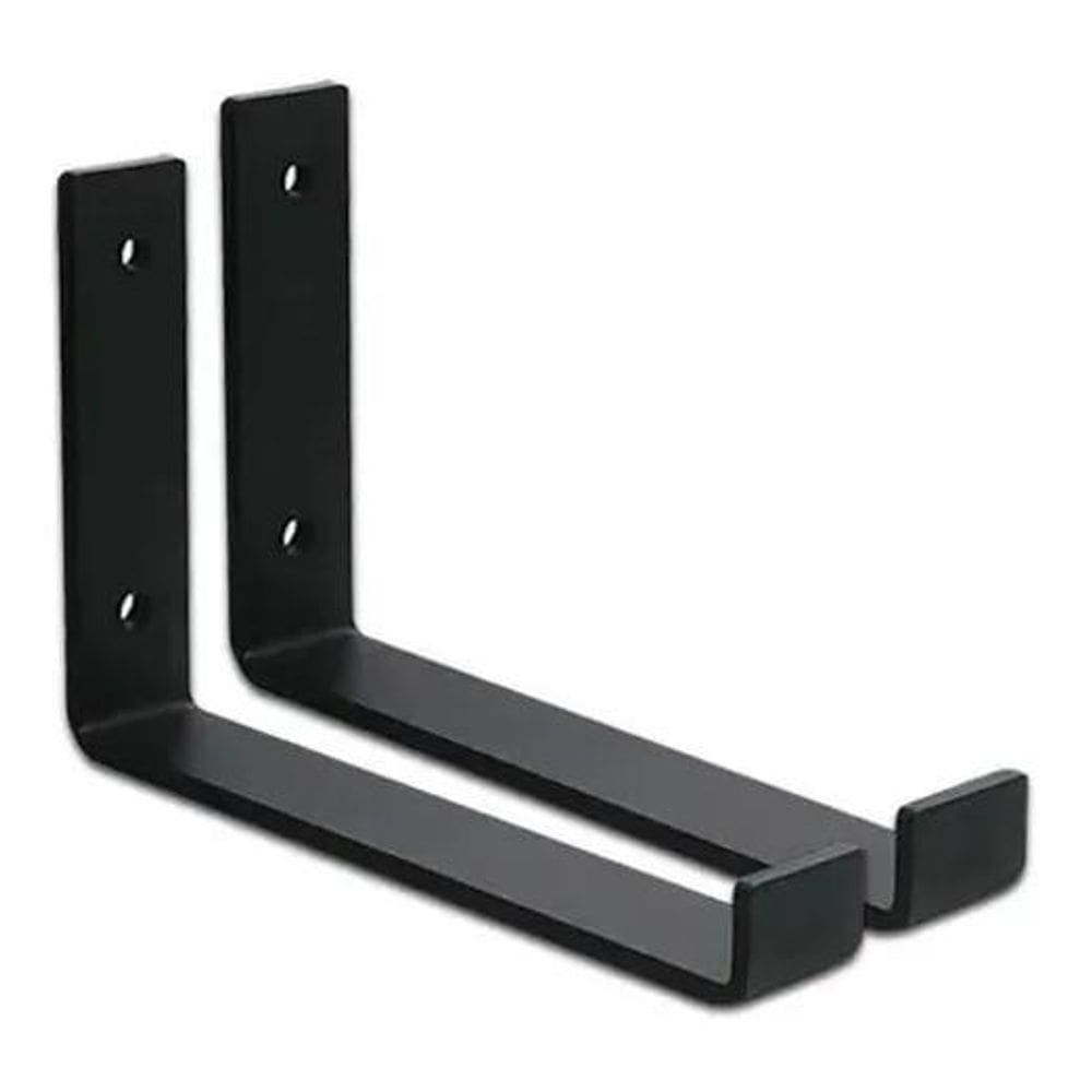 Mão Francesa Invertida 25Cm Ferro Industrial Suporte Kit 2Pç