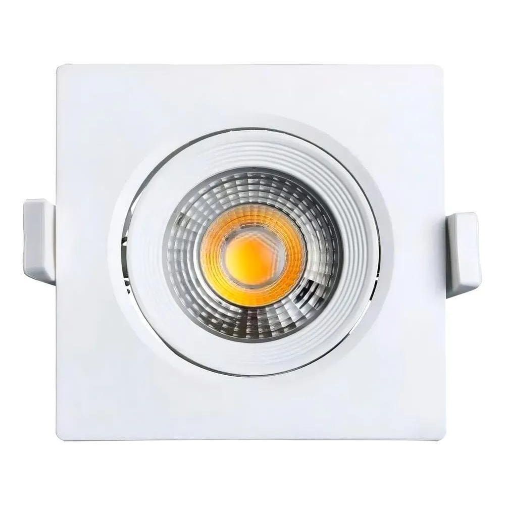 2X Spot Led 7W 3000K Branco Quente Quadrado Direcionavel Gal