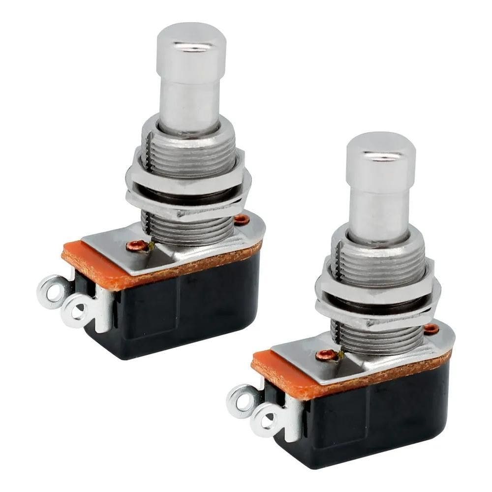 2X 02 Chaves Switch 2 Terminais Spst Momentânea Pedal Guitar