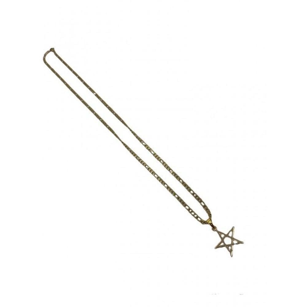 Corrente Pingente Pentagrama Vazado 2,20 Cm Dourado