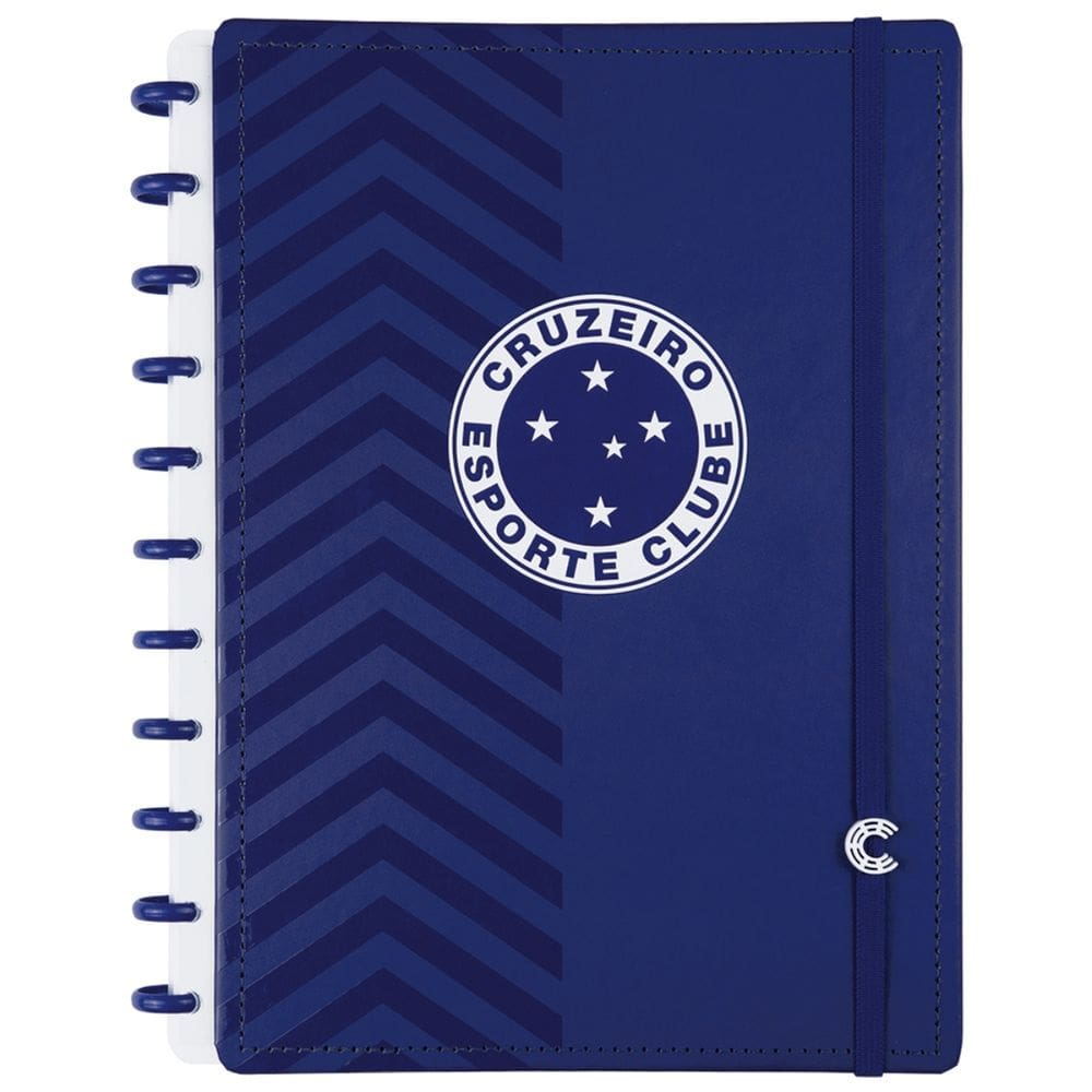 Caderno Inteligente Time Cruzeiro Tamanho Grande Capa Dura Discos Universitário Escolar Folha Destacável