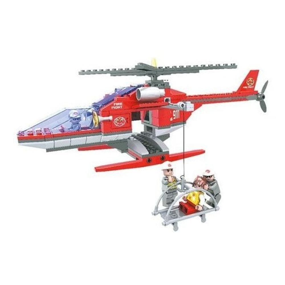 Bloco De Montar Click It Helicóptero Bombeiro 208 Peças