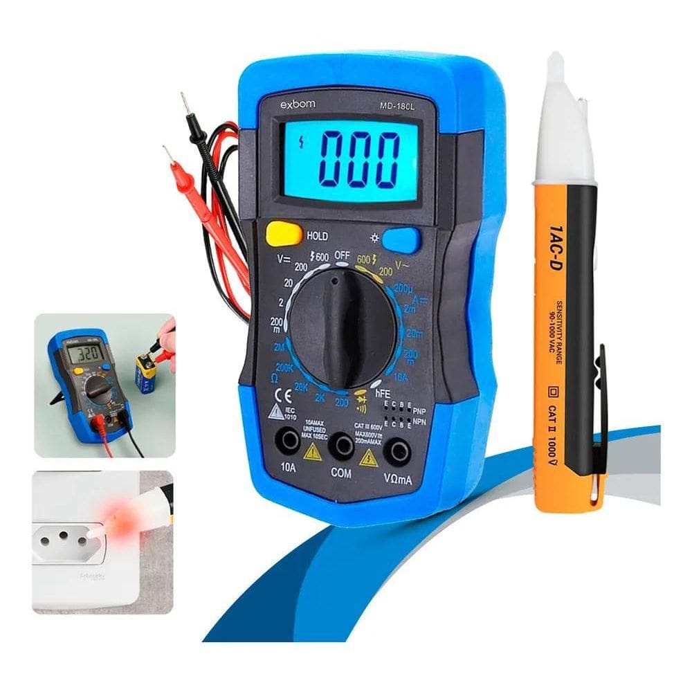 Kit Multimetro Digital Profissional + Caneta Teste Tensão