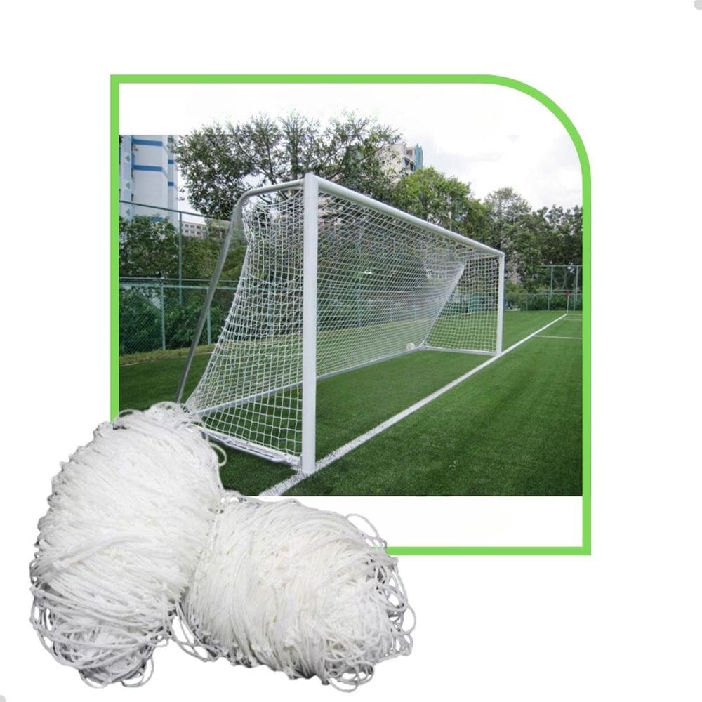 Par De Rede De Futebol Society 5Mts Quadrada Fio 4Mm Seda