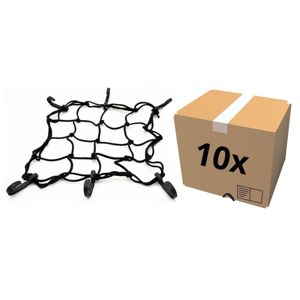 Rede Redinha Aranha Rede Elástica Bagageiro capacete bagagem Moto motoboy carga 42X42CM venda em lote kit 10 peças