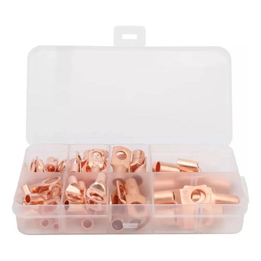 2X Kit 60 Terminais Conectores Olhal Compressão Feitos Em Co