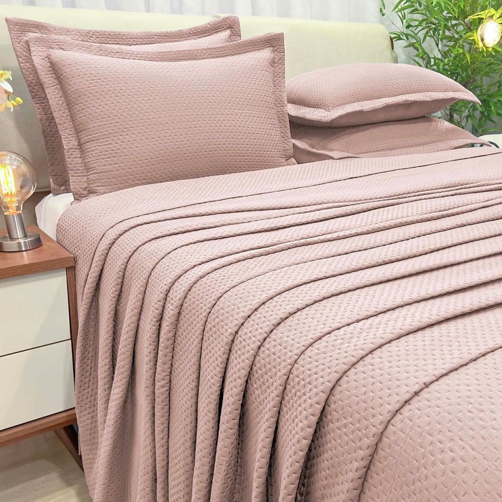 Conjunto Casal King Size Seline 200 Fios Bordado Toque Super