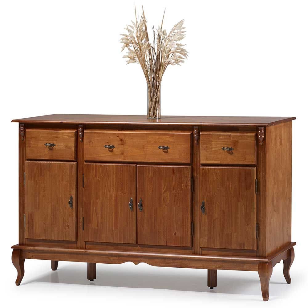Balcão Buffet 4 Portas e 3 Gavetas com Pés Luiz XV 60635 Linz Móveis - Imbuia Glazer