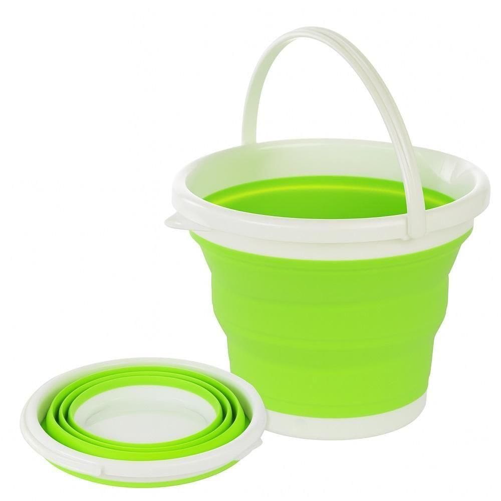 Balde ível Silicone Dobrável Portátil 10L Verde