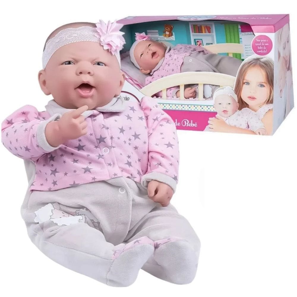Boneca Bebê Coleção Ninos Reborn Com Boca Aberta Cotiplas