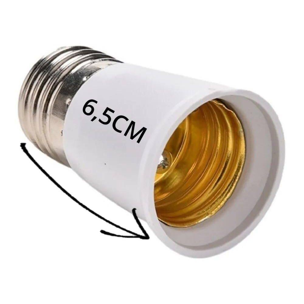 2X Prolongador Extensor Adaptador Soquete Lâmpada E27 - 65Mm
