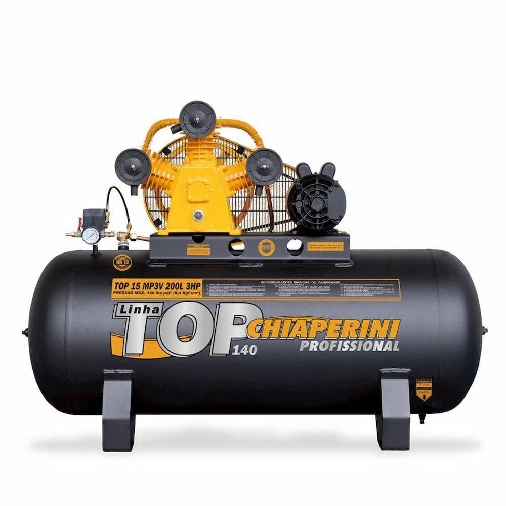 Compressor De Ar M.pressão Tri Aberto 3hp 200l Chiaperini