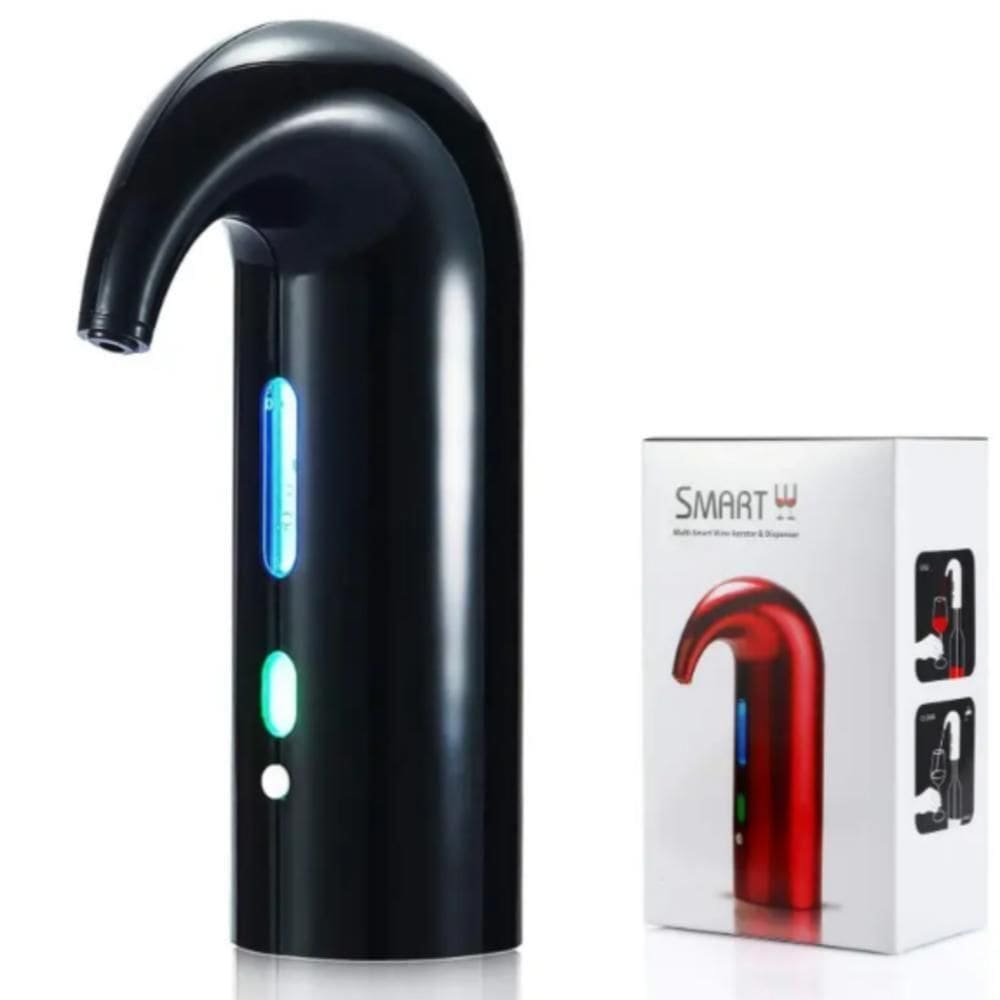 Aerador Vinho Elétrico Decantador Automático Bomba Inox Recarregável