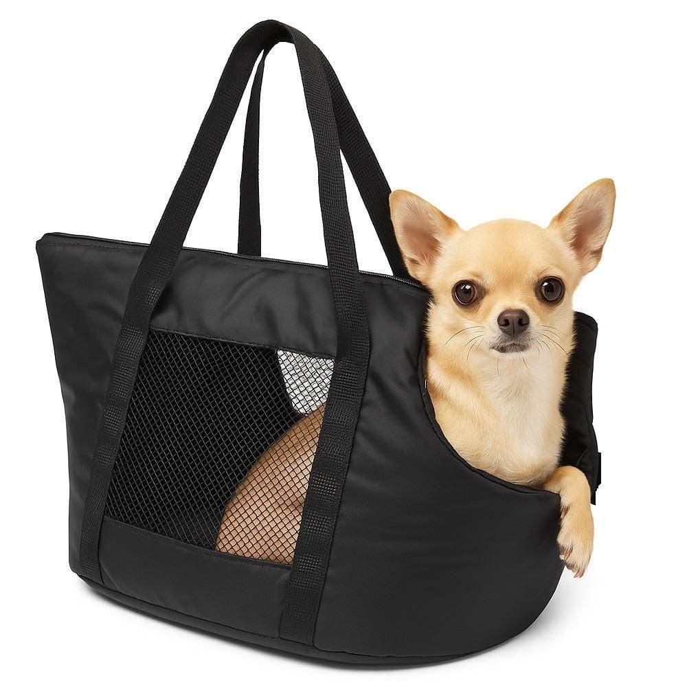 Bolsa Mochila Preta Pet Cachorro Gato Dobravel Viagem Passeio Carro Sacola Alca Ombro