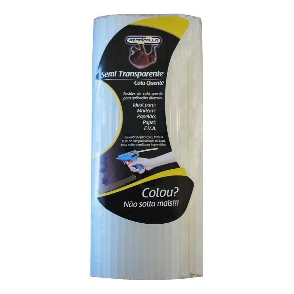 Refil Bastao Cola Quente Semi Transp Fino 7,5Mm - Pct 1Kg
