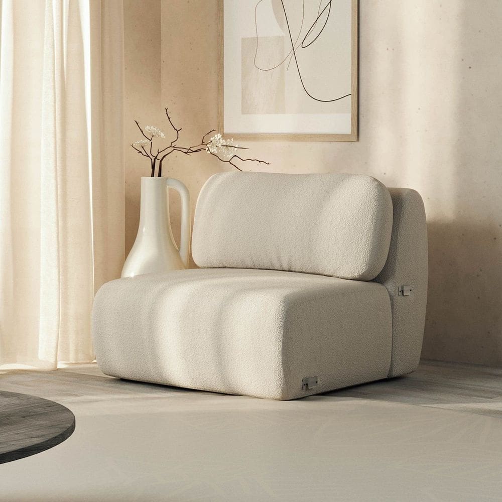 Sofá Modular 100cm sem Braço Orla Cabecasa Madeiramadeira Espuma do Mar