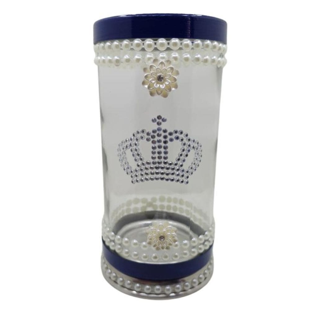 Porta Vela 7 Dias 18Cm Vidro Nossa Senhora Coroa + Presente