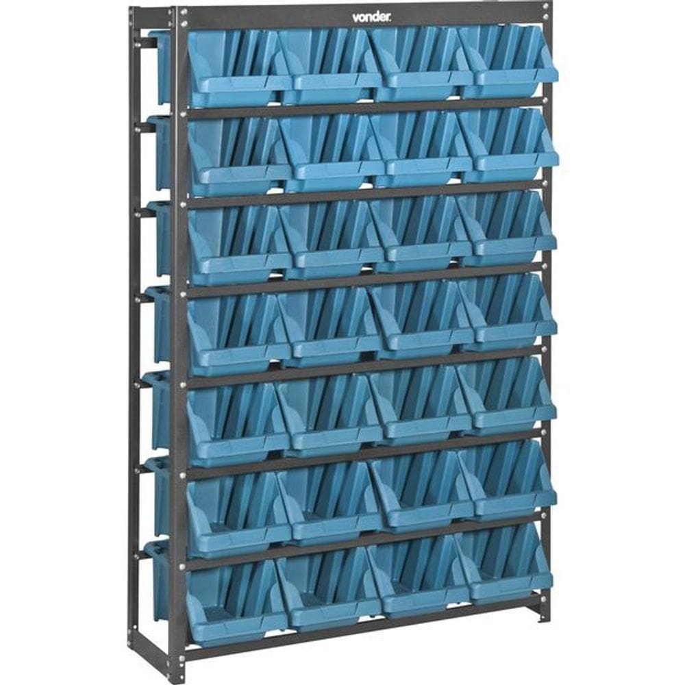 Estante Gaveteiro Metálica 150x95x34cm Com 28 Peças Gavetas