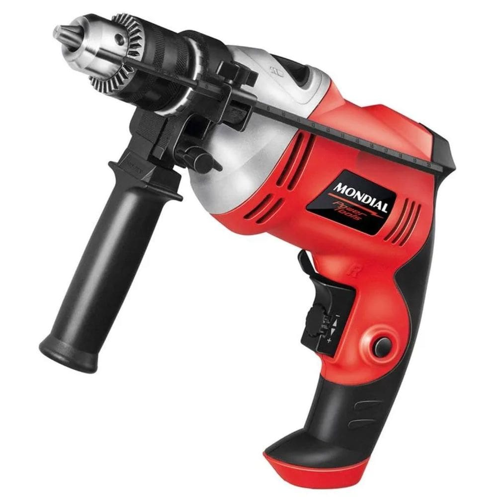 Furadeira de Impacto Power Tools 750W para Concreto Madeira Aço Mandril 13mm Mondial