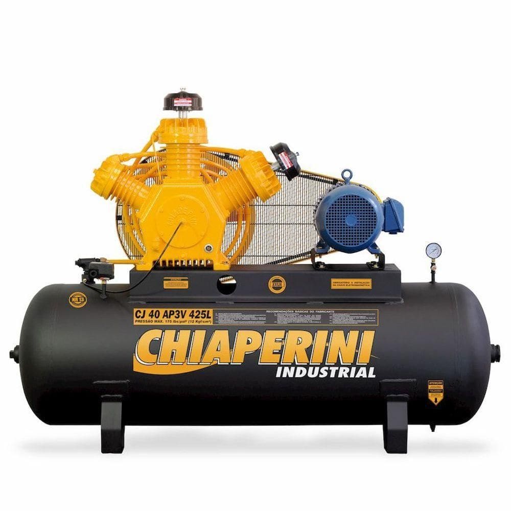 Compressor De Ar A.pressão Tri Contínuo 10hp 425l Chiaperini
