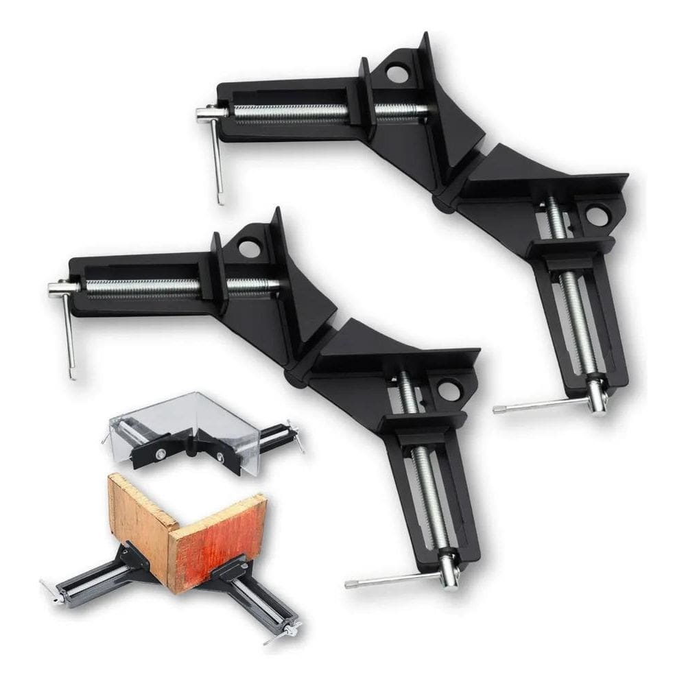2X Kit 2 Grampo Canto Angular Aperto 90 Graus Esquadro Morsa