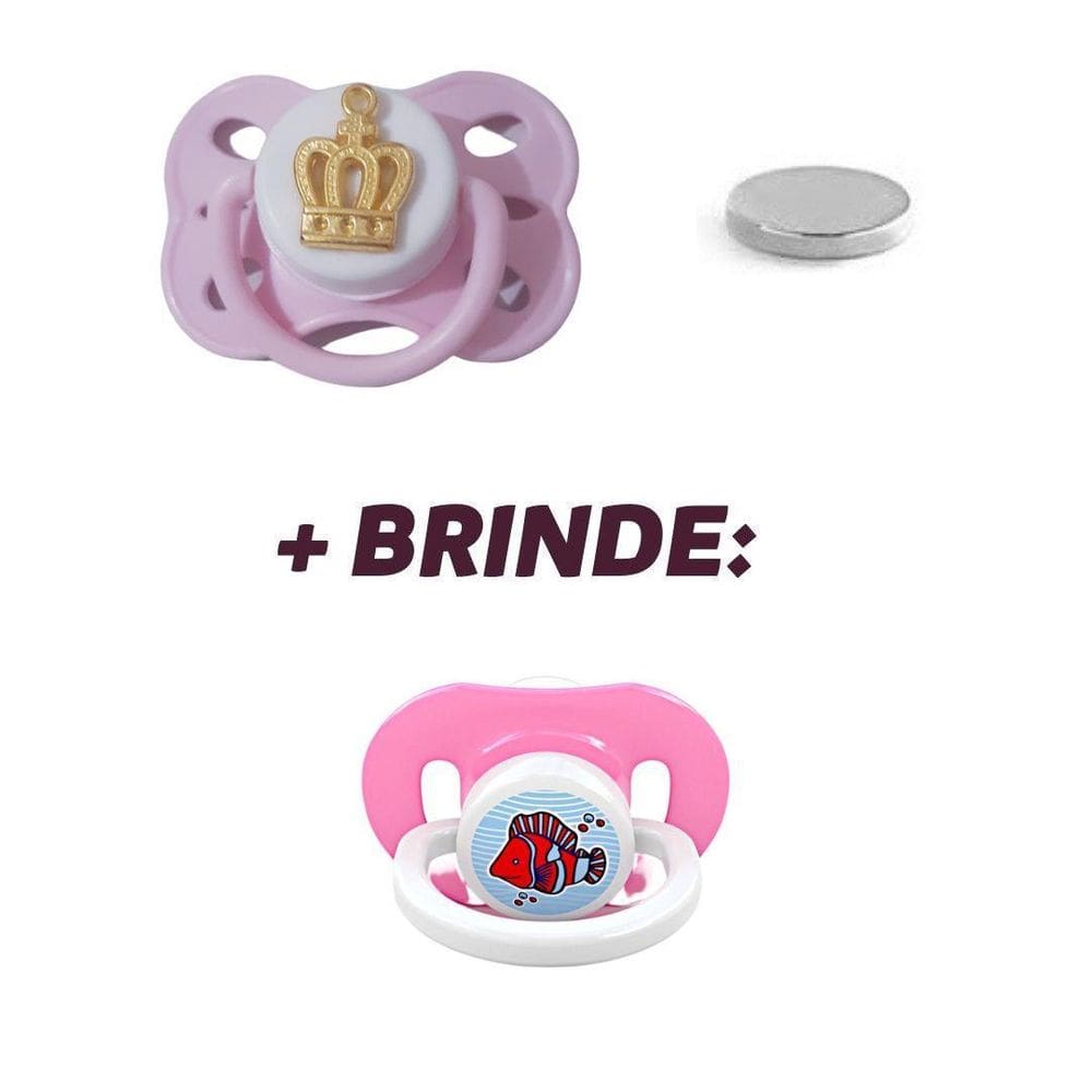 Chupeta Bico Imã Escondido Não Arranha Boneca Reborn + 1 Imã