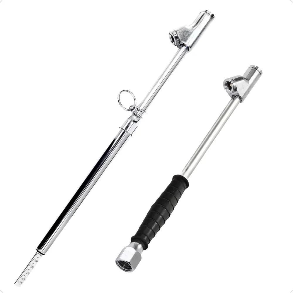 2X Kit Bico Inflador + Calibrador Longo Borracharia Caminhõe