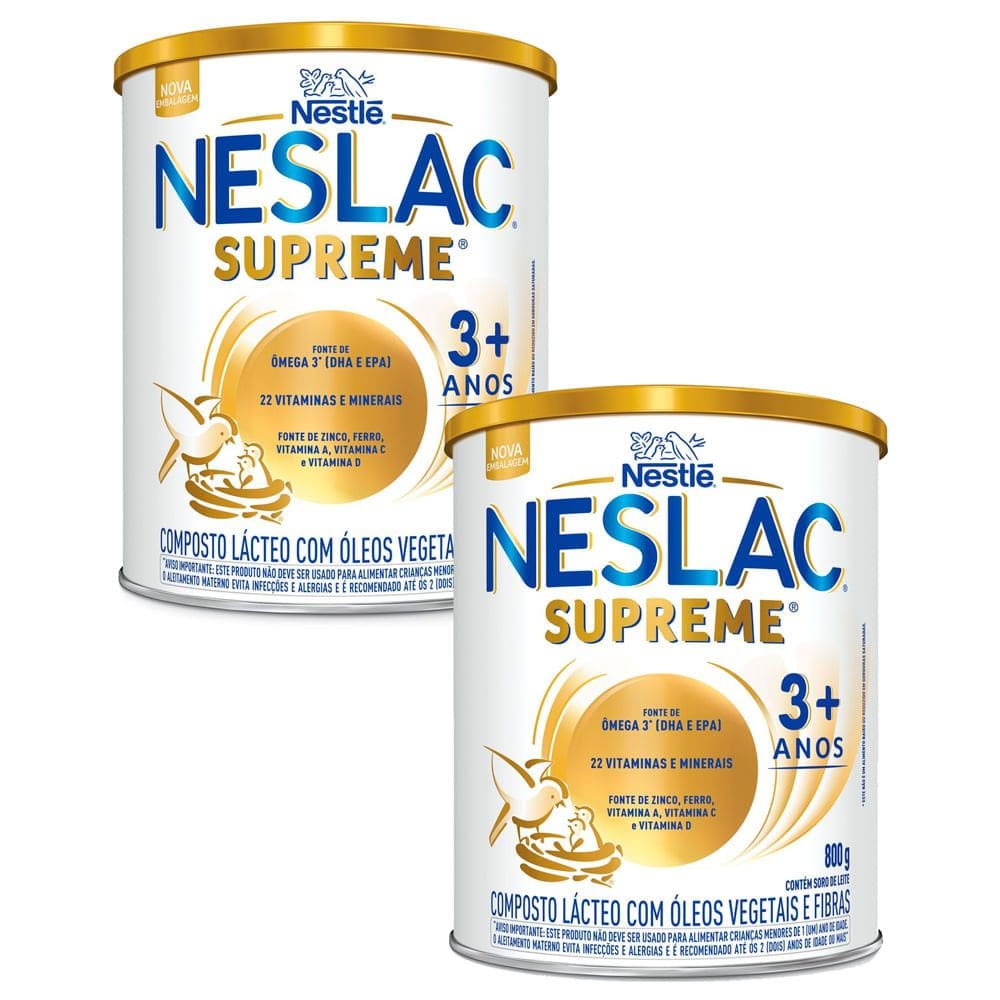 Kit 2 Neslac Supreme Composto Lácteo 800g
