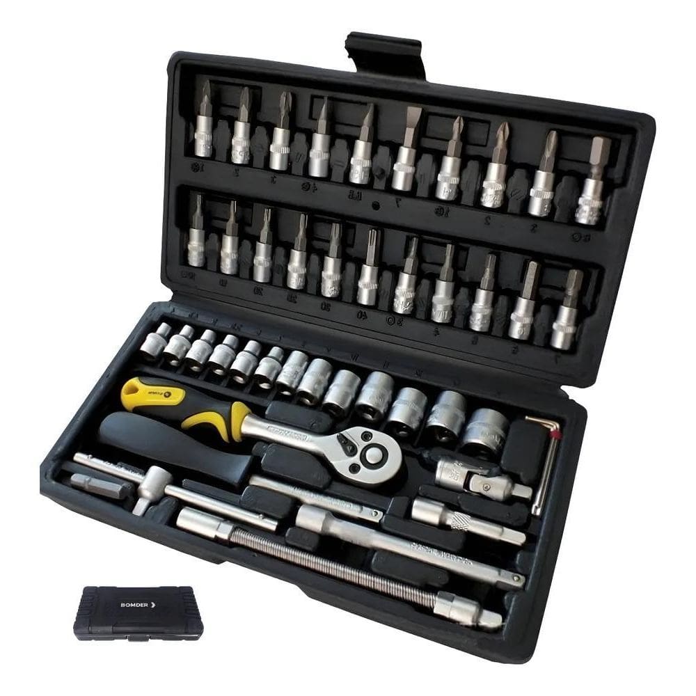 Kit Ferramenta Jogo Chave Catraca Maleta Repara Moto Carros