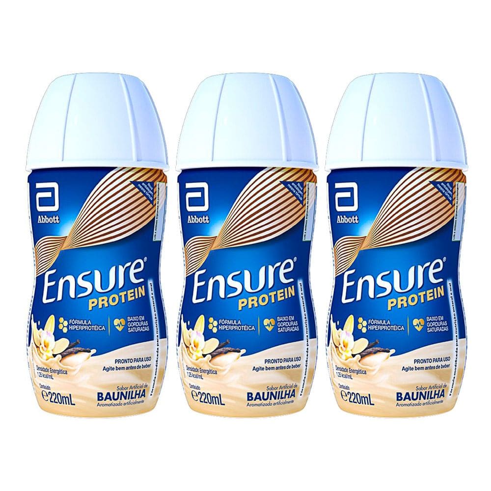 Kit 3 Ensure Protein Baunilha 220ml
