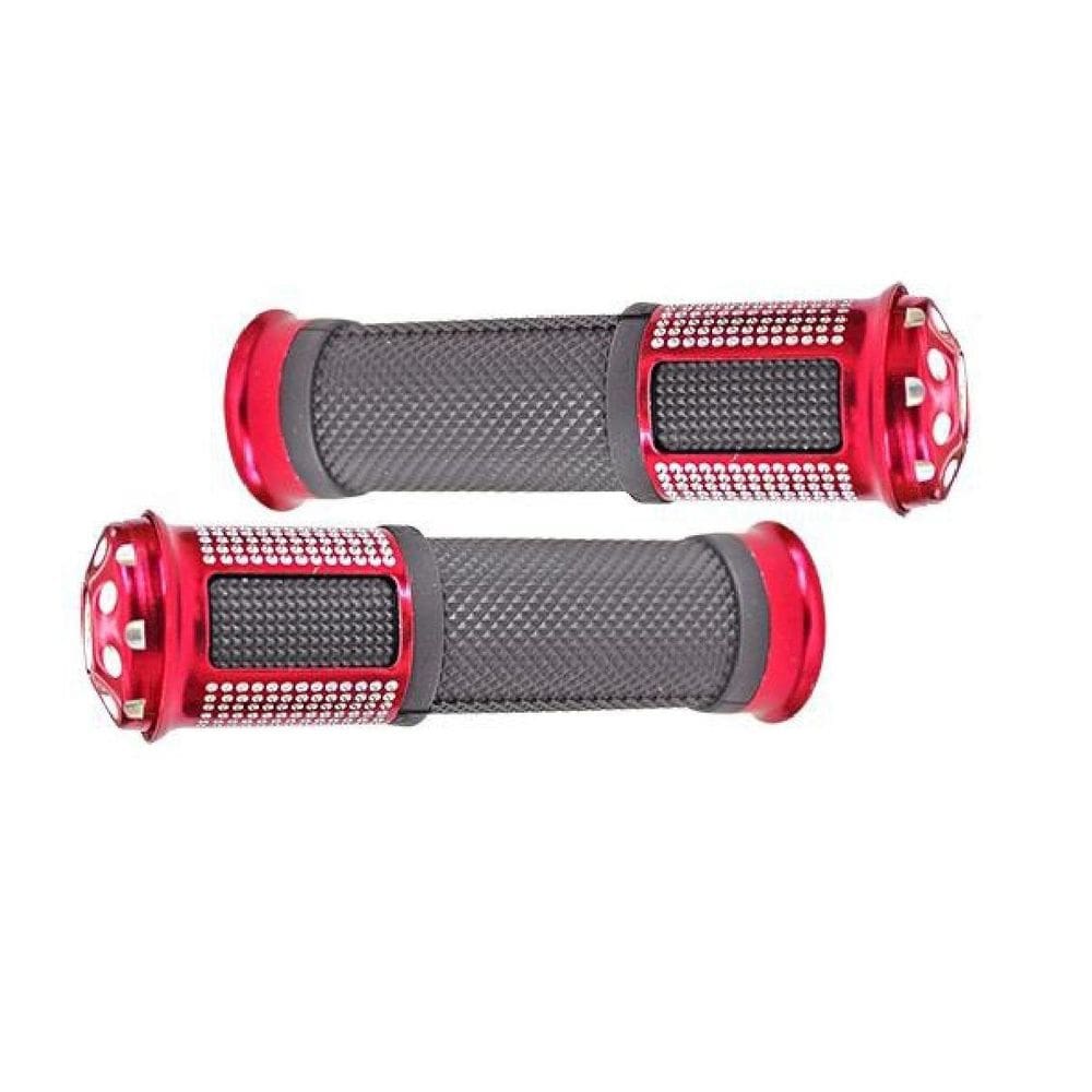 Manopla Moto Esportiva Aluminio Vermelha Modelo Rizoma