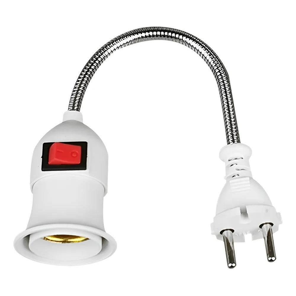 2X Haste Flexível Soquete E27 Adaptador Lâmpada Tomada