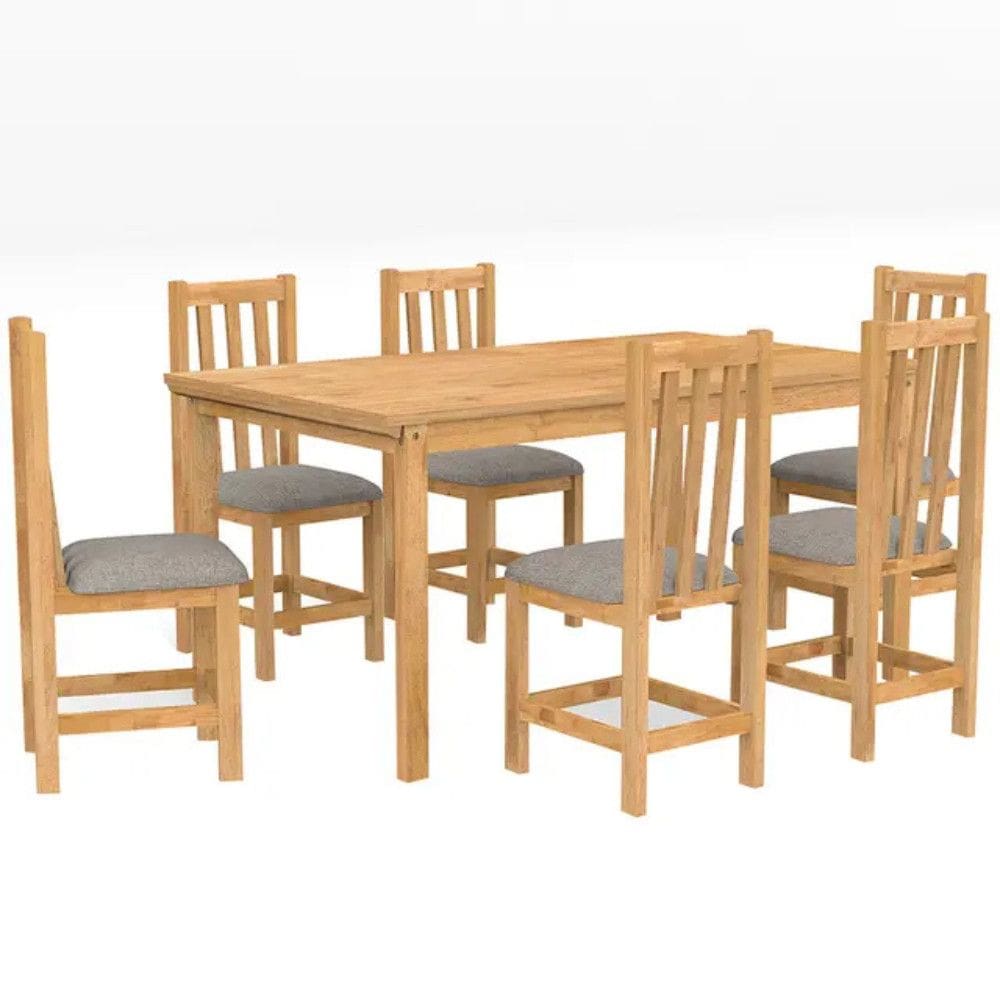 Conjunto de Mesa 6 Cadeiras Tampo Madeira Itália Rústica Meneghetti