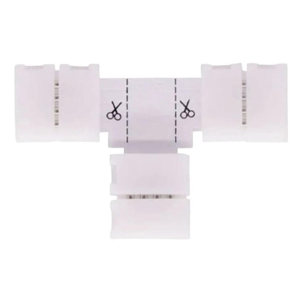 2X Conector T Fita Led Emenda Rápida 10Mm 4 Vias Rgb 5050 Te