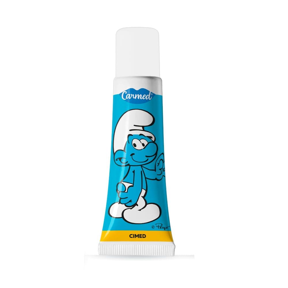 Hidratante Labial Carmed Os Smurfs Blueberry Incolor Personagens 10g