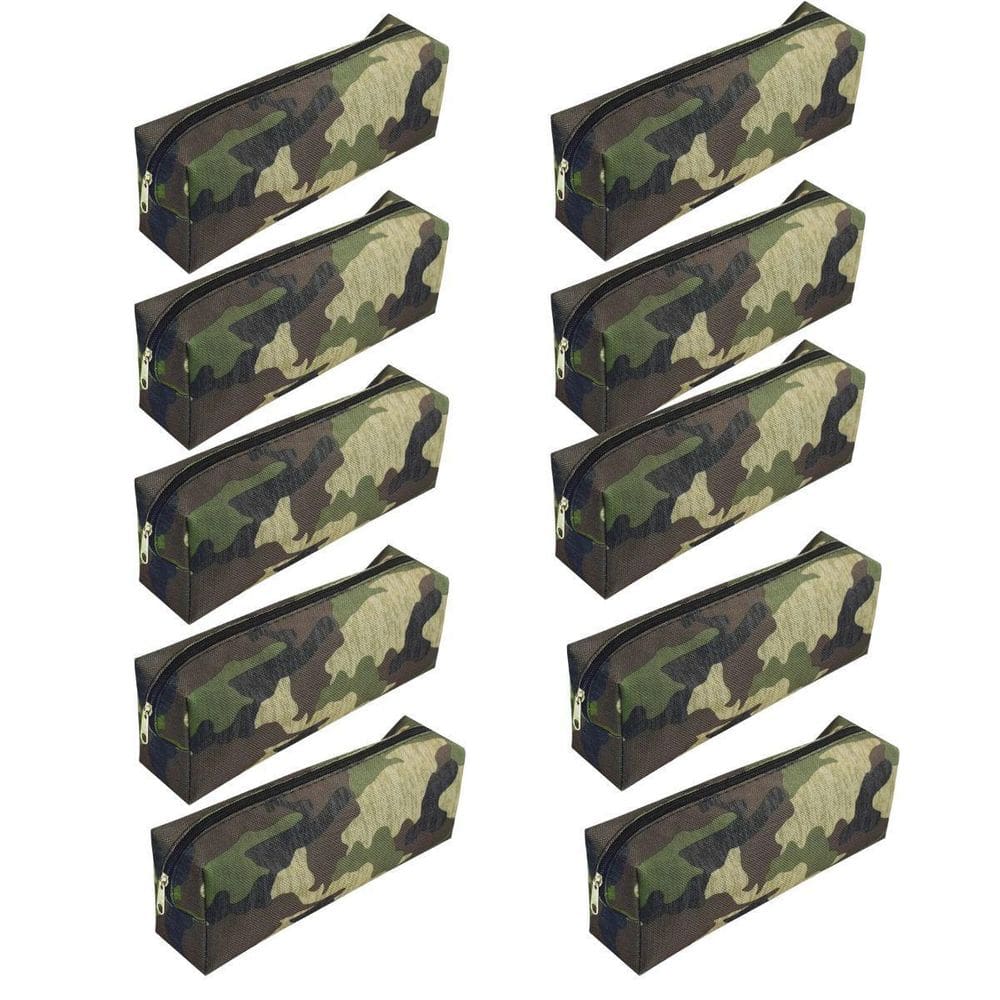 Kit Com 10 Estojo Escolar Camuflado Meninos